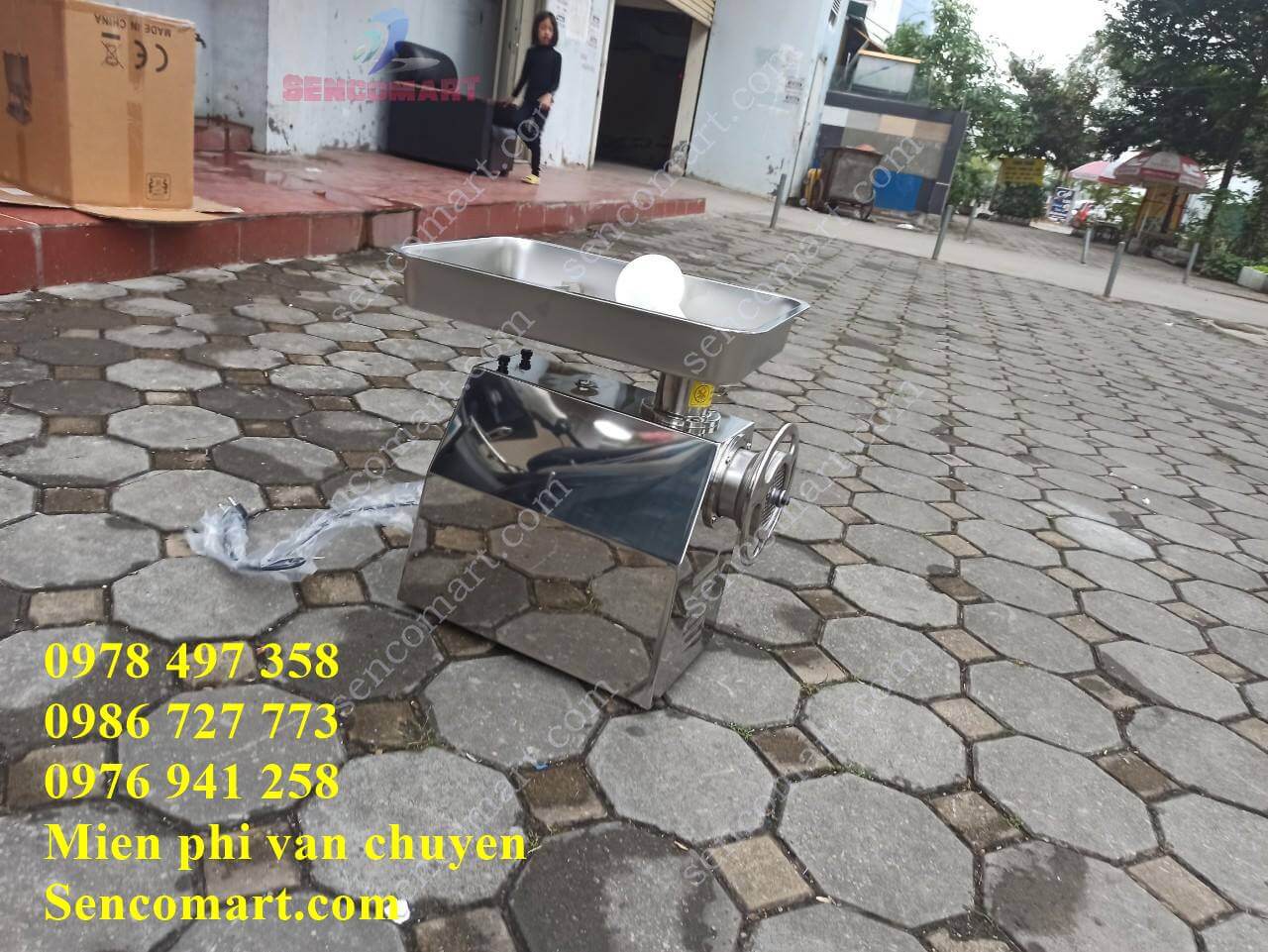 Cối đùn thịt inox chuẩn 304, hàng nhập khẩu động cơ 2 HP. Cối 32 inox