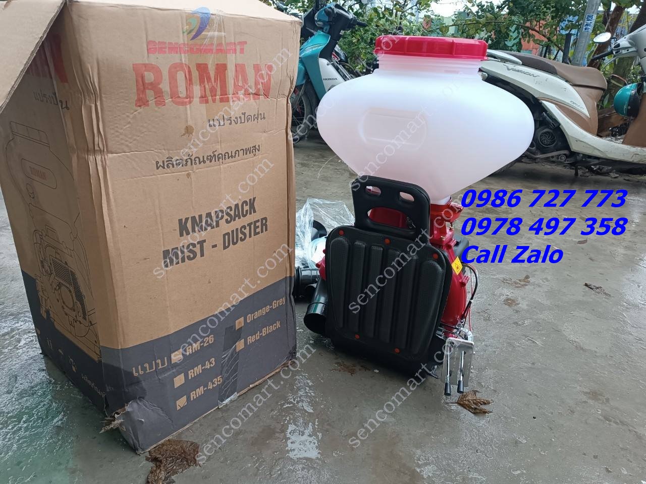 Máy Xạ Lúa, Xạ Phân, Phun Vôi 4 Thì Roman RM435