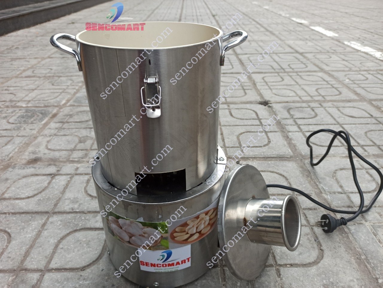 Máy bóc vỏ tỏi nguyên củ, máy bóc vỏ hành hàng chất lượng cao