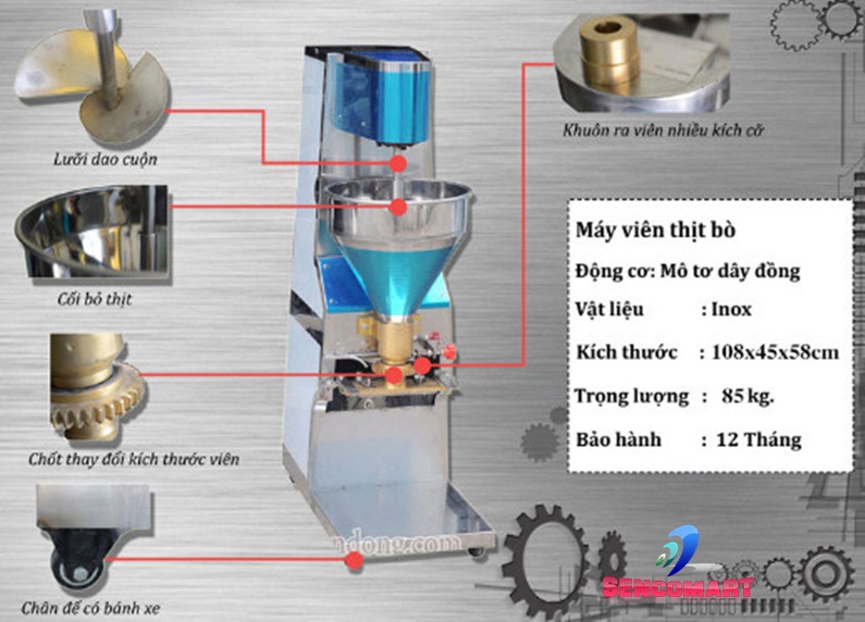 Máy làm viên thịt cá, làm mọc bò  SENCO1100W
