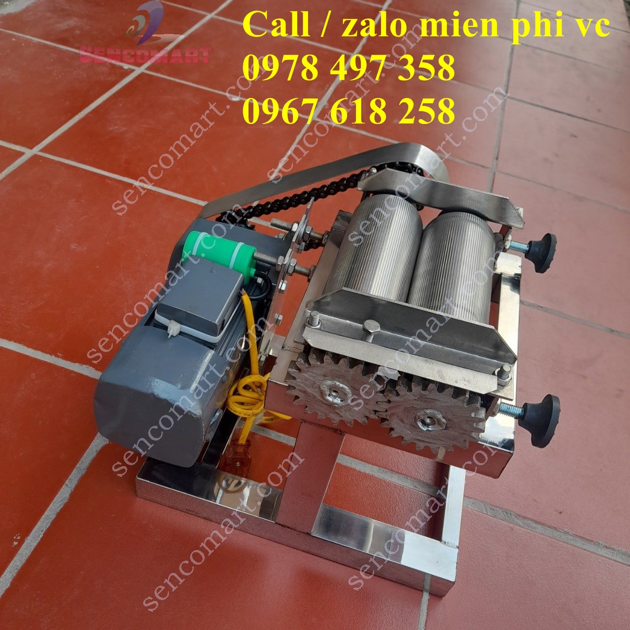 Máy cán cá đuối, cán mực chạy điện động cơ công suất lớn